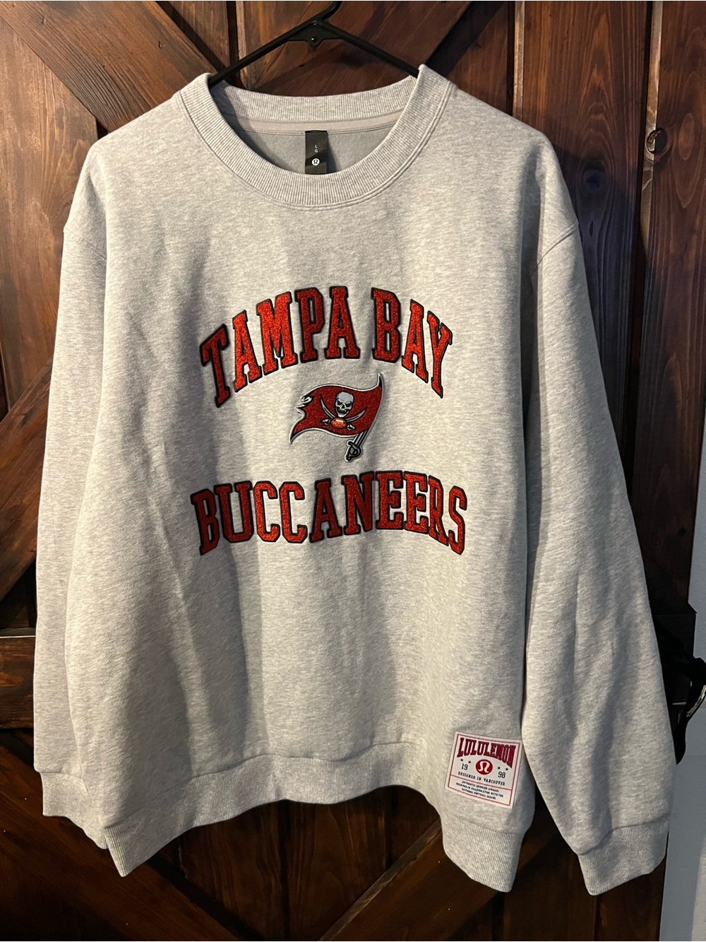 Lululemon athletica Gray Tampa Bay Buccaneers Crewneck with Red Team Lettering